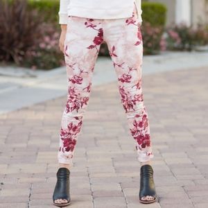 J BRAND Twisted Pink Seas Floral Ankle Skinny Pants